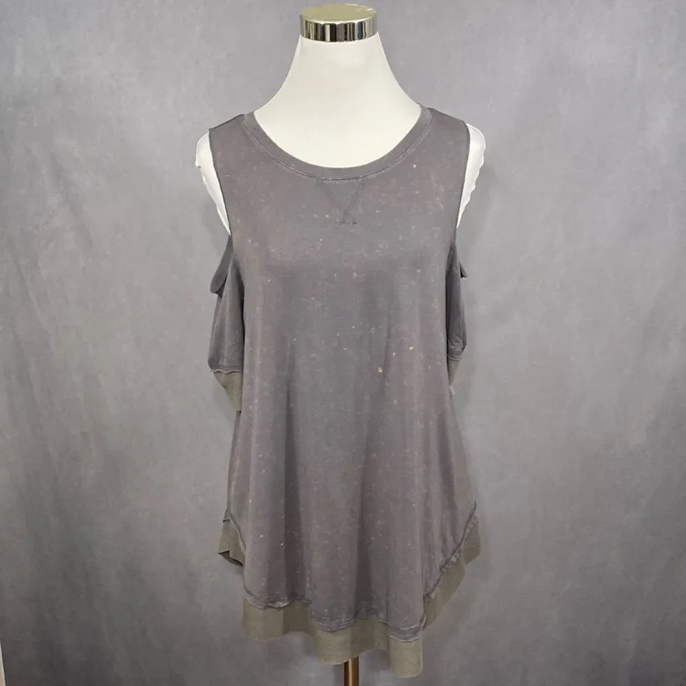 Ash Cold Shoulder Washed Top - Picture 8 of 10